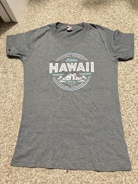 Kids Hawaii Graphic Tee - Gray with Pastel Accent